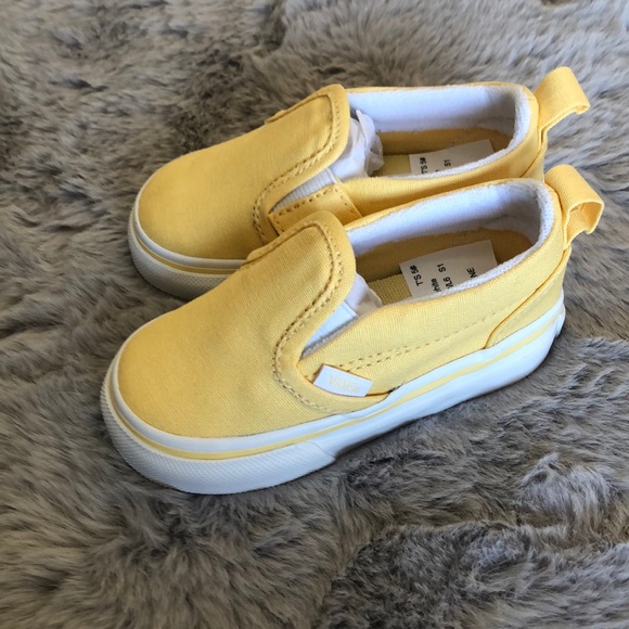 yellow slip on vans size 5